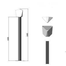 Комплект пилон и PVC глава за монтаж на до 3 камери, височина: 1500mm, 3F180SET15MT