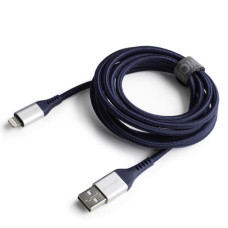 Плетен кабел 2М Lightning To USB Cable Blue