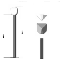 Комплект пилон и PVC глава за монтаж на до 3 камери, височина: 1000mm, 3F180 SET 1MT