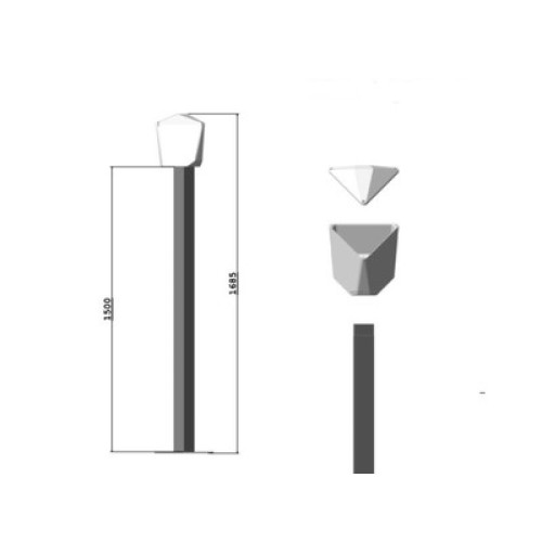 Комплект пилон и PVC глава за монтаж на до 3 камери, височина: 1500mm, 3F180SET15MT