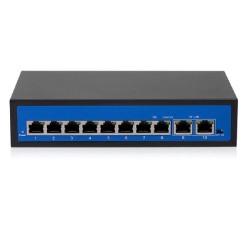 Суич PoE, 8+2 Ports CLXPOE9010-FB