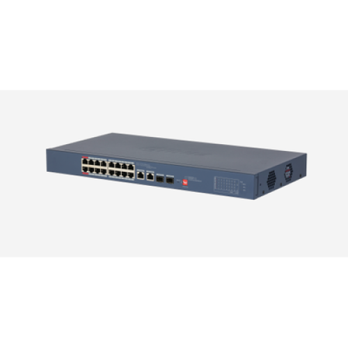 Суич 18-портов, 16xPoE, 2x GBit, SFP combo, 