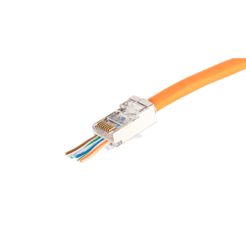 RJ45/8P8C конектор STP / Cat.5e, pass-through 24-26 AWG, 100 MHz