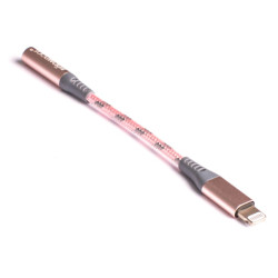 Преходник Aux Audio 3.5мм към Lightning/ Jack Rose Gold