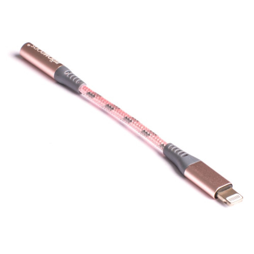 Преходник Aux Audio 3.5мм към Lightning/ Jack Rose Gold