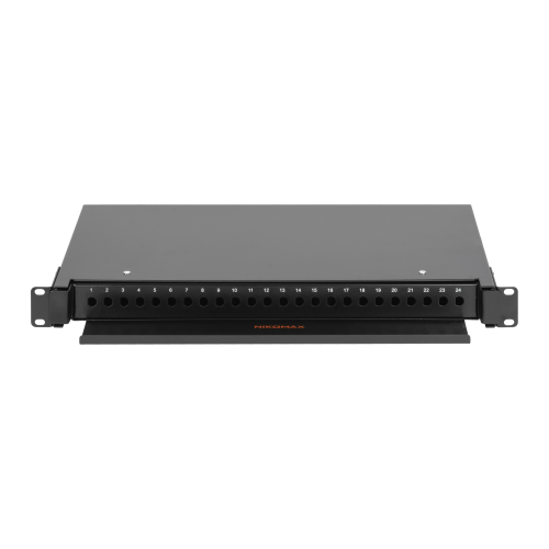 NIKOMAX Оптичен пач панел 19” 1U за 24 FC / ST, NMF-RP24FC-TS-P-1U-BK