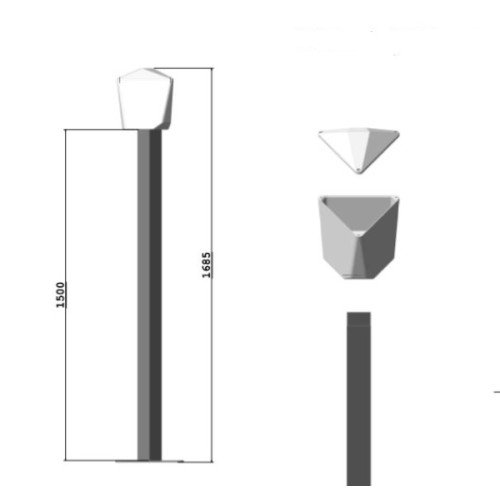 Комплект пилон и PVC глава за монтаж на до 3 камери, височина: 1500mm, 3F180SET15MT