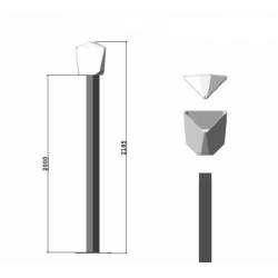 Комплект пилон и PVC глава за монтаж на до 3 камери, височина: 2000mm, 3F180SET2MT
